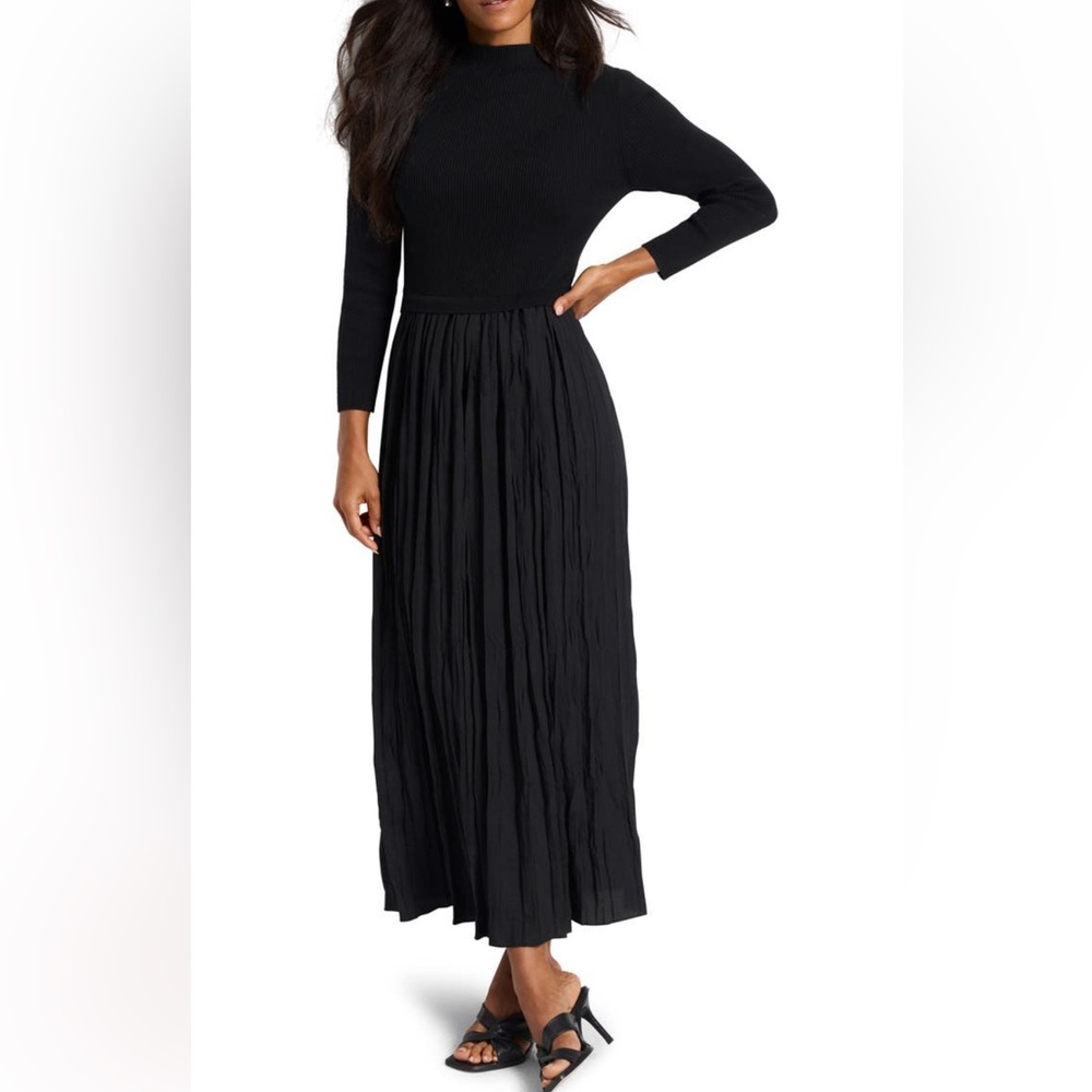 Nic + Zoe Kira long sleeve knit & woven dress